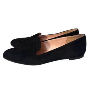J.Crew Womens Black Suede Smoking Slippers Size 9.5